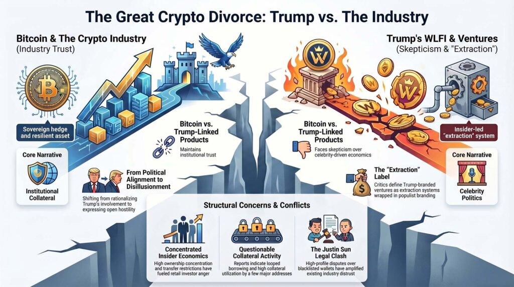Made in USA cryptocurrencies fall as the crypto love affair with Trump family moves close to divorce